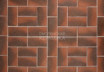 Клинкер тротуарный ЛСР ангобированный «ОКСФОРД» Умбра Классик 2