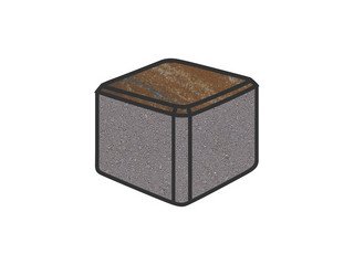 Тротуарная плитка Готика, "Куб Natur", 80x80x80 мм, сатурн