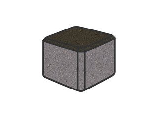 Тротуарная плитка Готика, "Куб Profi", 80x80x80 мм, суперчерный