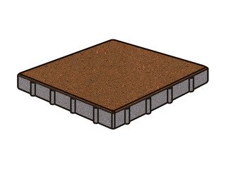 Тротуарная плитка Готика, "Квадрат Profi", 300x300x50 мм, оранжевый