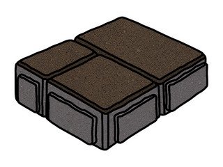 Тротуарная плитка Готика, "Старый город Profi", 80 мм, темно-коричневый