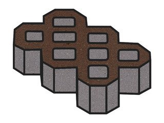 Тротуарная плитка Готика, "Экопарковка Profi", 100 мм, коричневый