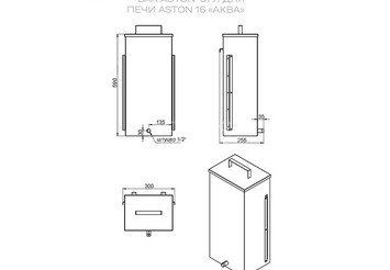 Печь для бани ASTON 16 INOX (ИНОКС) стекло 
