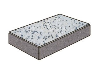 Гранитная тротуарная плитка Готика, Картано Granite FINO, 60 мм, Грис Парга