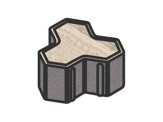 Тротуарная плитка Готика, "Шемрок / Трилистник Natur", 100 мм, монохром