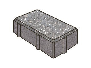 Гранитная тротуарная плитка Готика, Брусчатка Granite FINO, 200x100x100, Ильменит