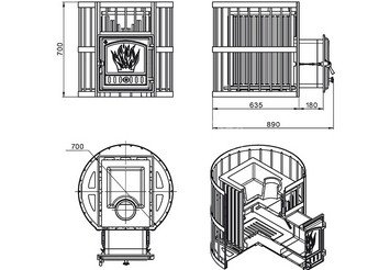 Печь для бани Эверест Ковка 24 (280) 3