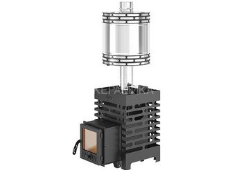 Печь для бани ASTON 12 стекло с баком на трубе 50л Ø115 (AISI 439) (круглый) 1