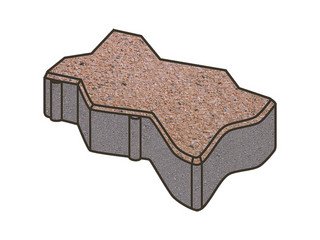 Тротуарная плитка Готика, Зигзаг/Волна Premiun Gold, 225x112,5x100 мм, цвет Голд 4