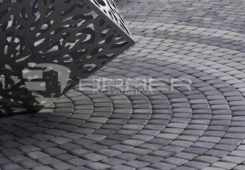 Тротуарная плитка BRAER Классико круговая, Color Mix Туман 6