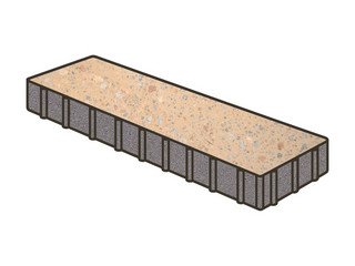 Гранитная тротуарная плитка Готика, Плита Granite FINO, 500x125x100, Павловское