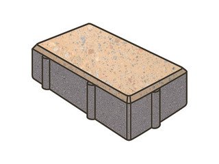 Гранитная тротуарная плитка Готика, Брусчатка Granite FINO, 200x100x80, Павловское