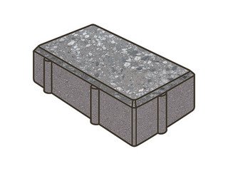 Гранитная тротуарная плитка Готика, Брусчатка Granite FINO, 200x100x60, Галенит