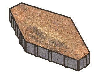 Тротуарная плитка Готика, "Зарядье Natur", 100 мм, марс