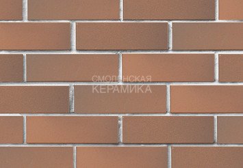 Кирпич лицевой керамический ЛСР Светло-коричневый флэш гладкий, 1НФ 2