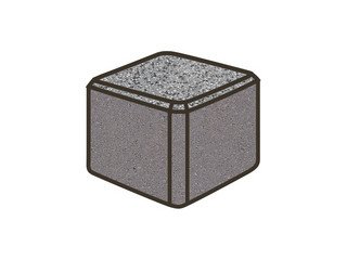 Гранитная тротуарная плитка Готика, Куб Granite FINO, 100x100x100, Белла Уайт