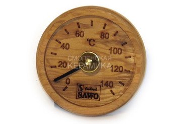 Термометр SAWO круглый с гравировкой 100х19мм, кедр 102-ТD 1