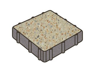 Гранитная тротуарная плитка Готика, Квадрат Granite FINO, 400x400x80, Зарф