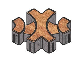 Тротуарная плитка Готика, "Эко-фантазия Natur", 80 мм, вернисаж