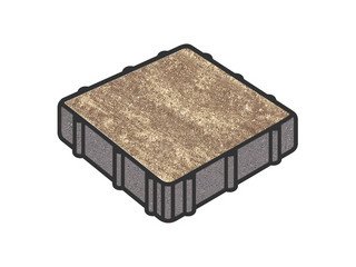 Тротуарная плитка Готика, "Квадрат Natur", 500x500x80 мм, танго