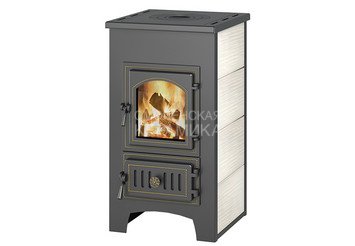 Печь-Камин ВЕЗУВИЙ ПК-01 (270) с плитой беж. 9 кВт (150 м3) Ø 115 мм 1