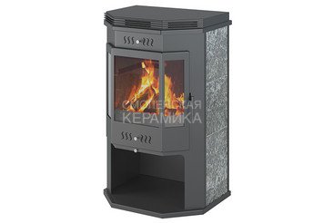 Печь-Камин ASTON 12 кВт (200 м3) Призматик с плитой (Пироксенит Элит) 1