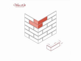 Декоративный камень White Hills Кельн Брик 324-55, Design угловой