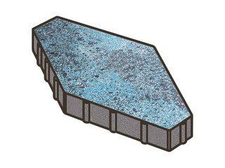 Гранитная тротуарная плитка Готика, Зарядье Granite FINO, 600x400x100, Азул Бахия