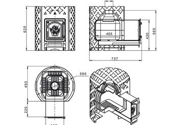 Чугунная печь для бани ЭТНА 18 (ДТ-4С) 3