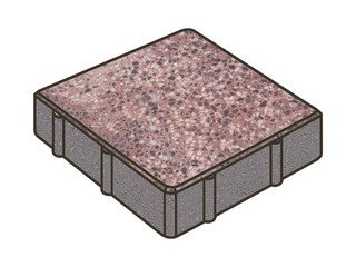Гранитная тротуарная плитка Готика, Квадрат Granite FINO, 200x200x80, Сансет