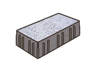 Гранитная тротуарная плитка Готика, Скада Granite FINO, 225x150x100, Покостовский