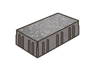 Гранитная тротуарная плитка Готика, Скада Granite FINO, 225x150x100, Ильменит