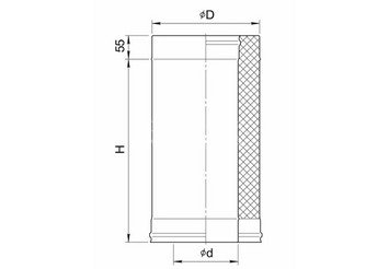 Сэндвич 0,25 м (430/0,5мм + оц.) Ф100х200, Ferrum GS 30-50Z 2