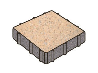 Гранитная тротуарная плитка Готика, Квадрат Granite FINO, 300x300x100, Павловское