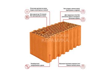 Камень керамический крупноформатный Porotherm 51 3