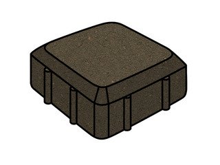 Тротуарная плитка Готика, "Старая площадь Profi", 60 мм, черный