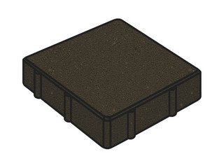 Тротуарная плитка Готика, "Квадрат Profi", 200x200x60 мм, суперчерный