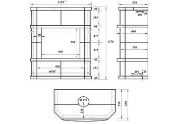 Камин ASTON 700 «BRAN» Н-1276 Пироксенит Элит 5