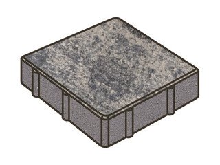 Тротуарная плитка Готика, "Квадрат Natur", 200x200x60 мм, скала