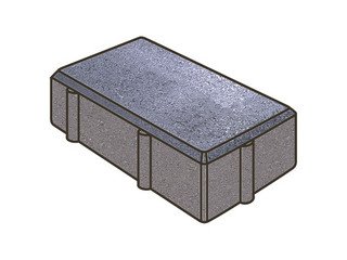 Гранитная тротуарная плитка Готика, Брусчатка Granite FINO, 200x100x60, Амфиболит