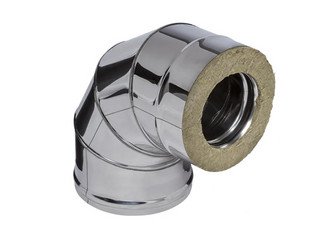 Сэндвич-колено 90° (AISI 430/0,5мм + нерж.) Ф300х400, Ferrum GS 30-50