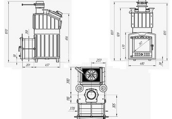 Печь чугунная для бани Технолит Гроза 24 (П2) 2023 г 2