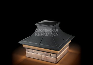 Колпак Zking Monblan Premium 385х385 с подсветкой на 1,5 кирпича серый 4