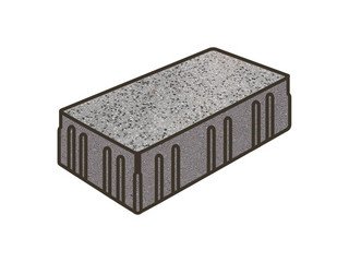 Гранитная тротуарная плитка Готика, Скада Granite FINO, 225x150x100, Цветок Урала