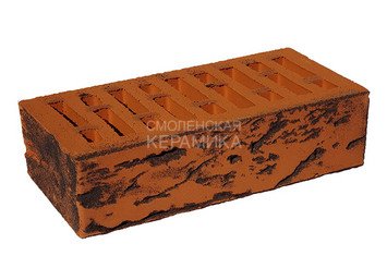 Кирпич облицовочный СТРОМА, 1НФ Лава кора дуба инкруст. 4