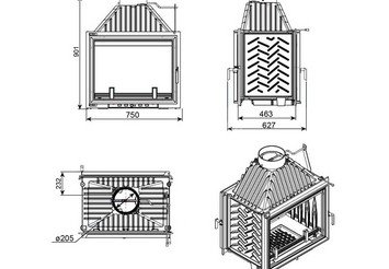 Каминная топка EVEREST A16 H 4