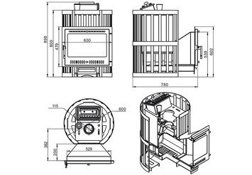 Печь ВЕЗУВИЙ Ураган Ковка 16 Панорама 