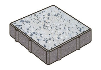 Гранитная тротуарная плитка Готика, Квадрат Granite FINO, 200x200x60, Грис Парга 1