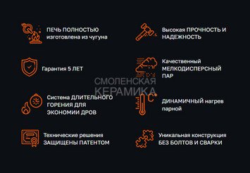 Печь чугунная для бани Технолит ИСКАНДЕР ЗК 16 (П2) 4