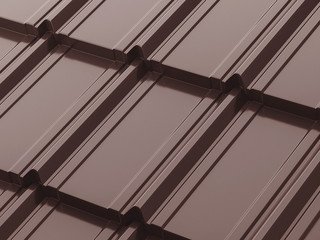 Модульная черепица AQUASYSTEM Берген PE Rooftop Бархат, Zn140, Коричневый RAL8017, 1165х765мм